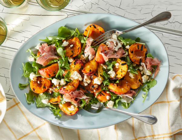 Grilled Peach and Apricot, Prosciutto and Goat Cheese Salad - Market of ...