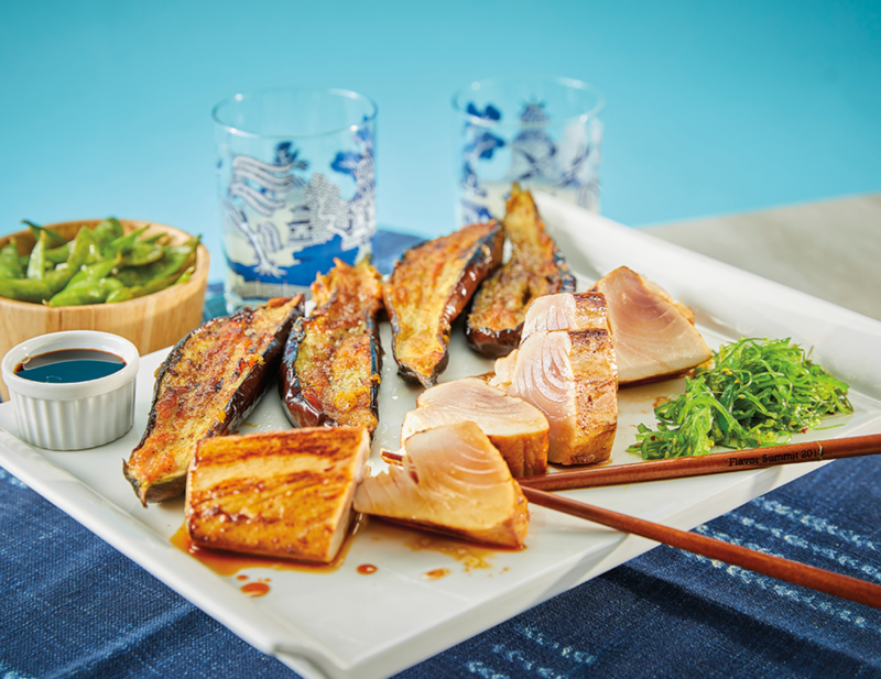 Seared Sesame Ginger Albacore Tuna With Miso-Glazed Eggplant - Market ...