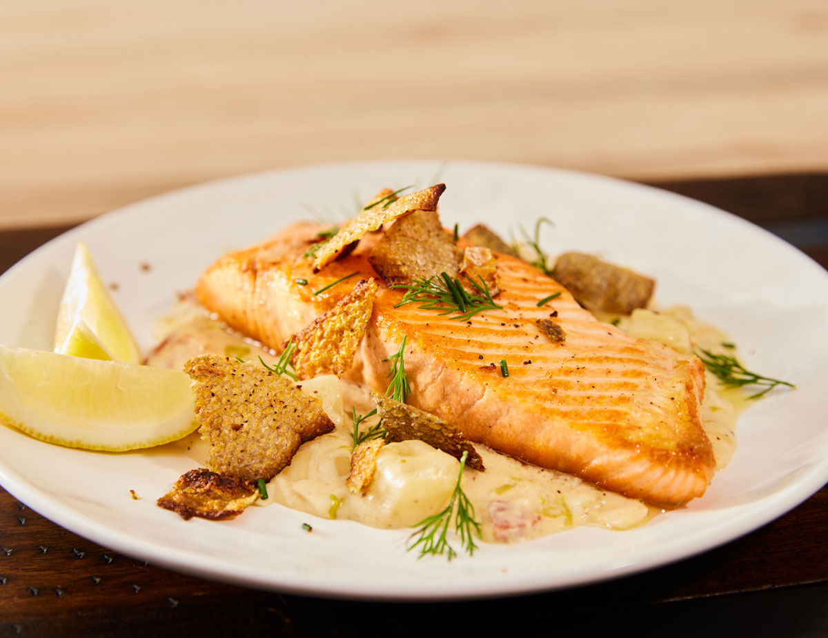 Salmon with Chowder Gravy