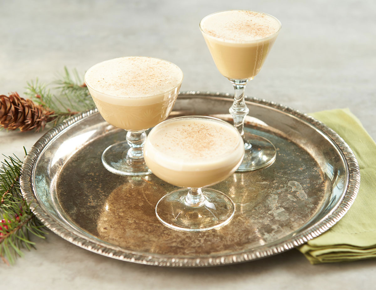 Festive egg-nog cocktail