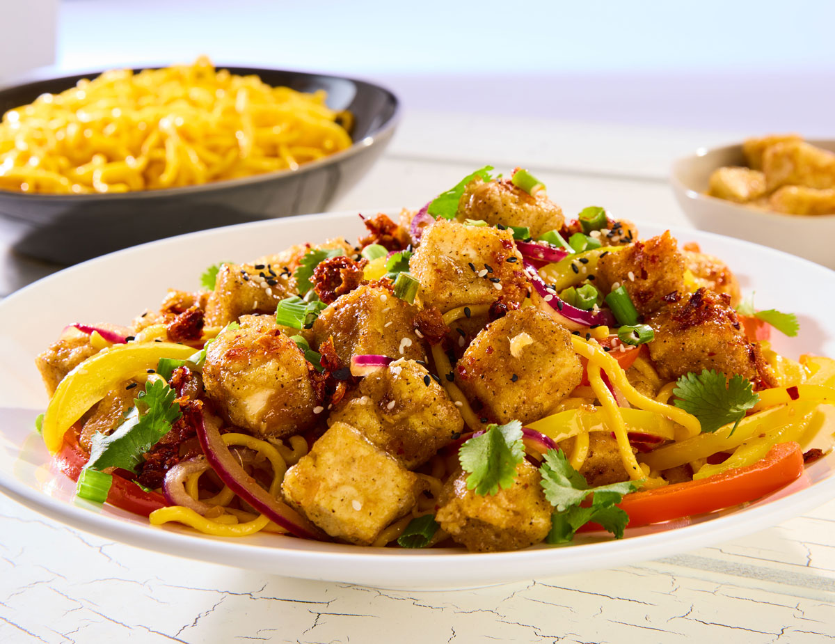 Sizzling Black Pepper Tofu with Chili Royale Chili Crisp